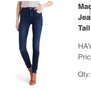 Madewell 10-Inch High Rise Skinny Jeans
(Hayes Wash)
 
HAYES WASH, Size 25